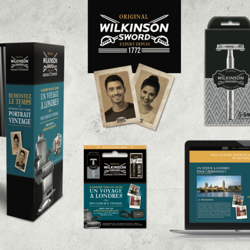 Agence communication Rangoon - promotion des ventes shopper marketing theatralisation ventes animées marketing experientiel Wilkinson Vintage rasage